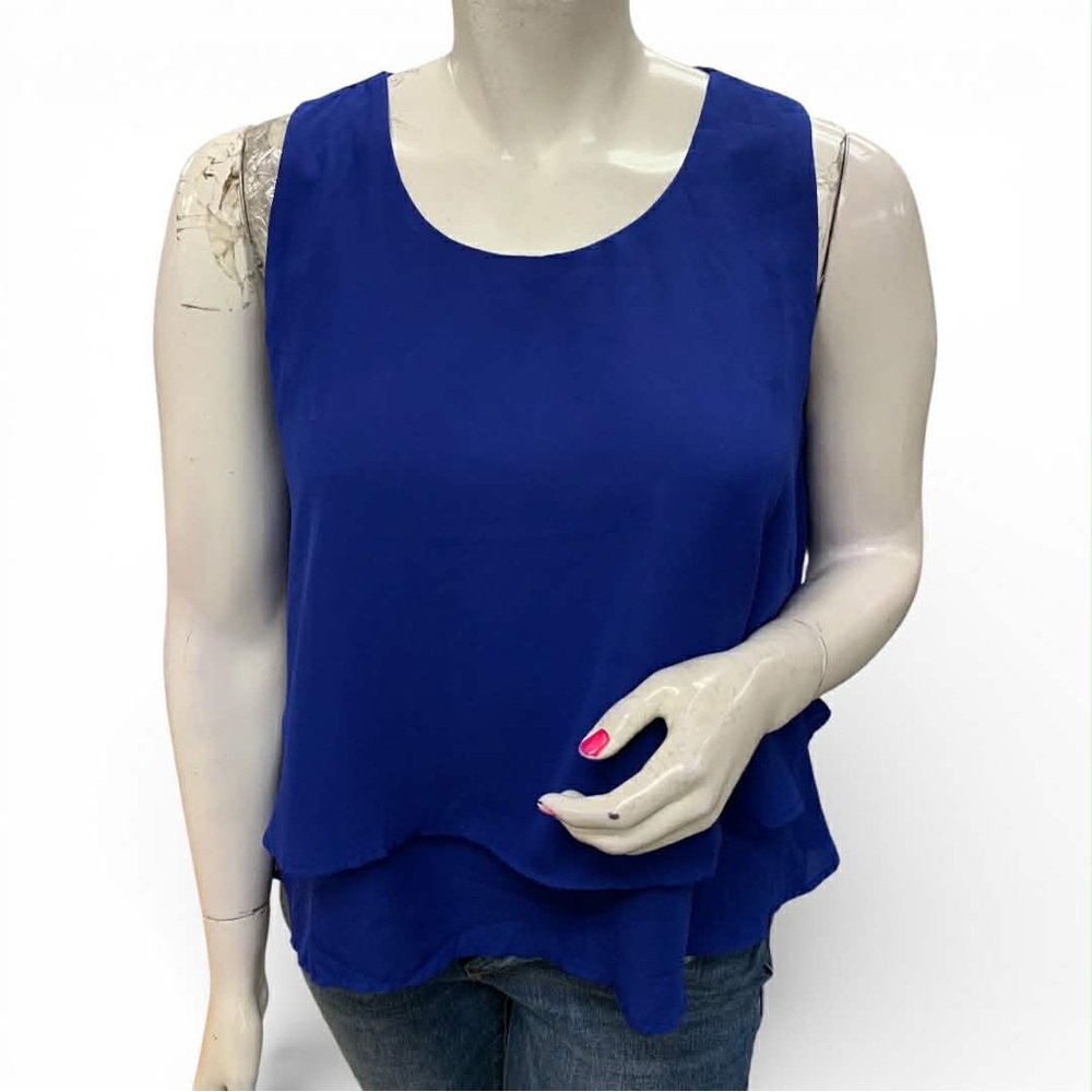 Stella Luce Royal Blue Layered Blouse Size Xl